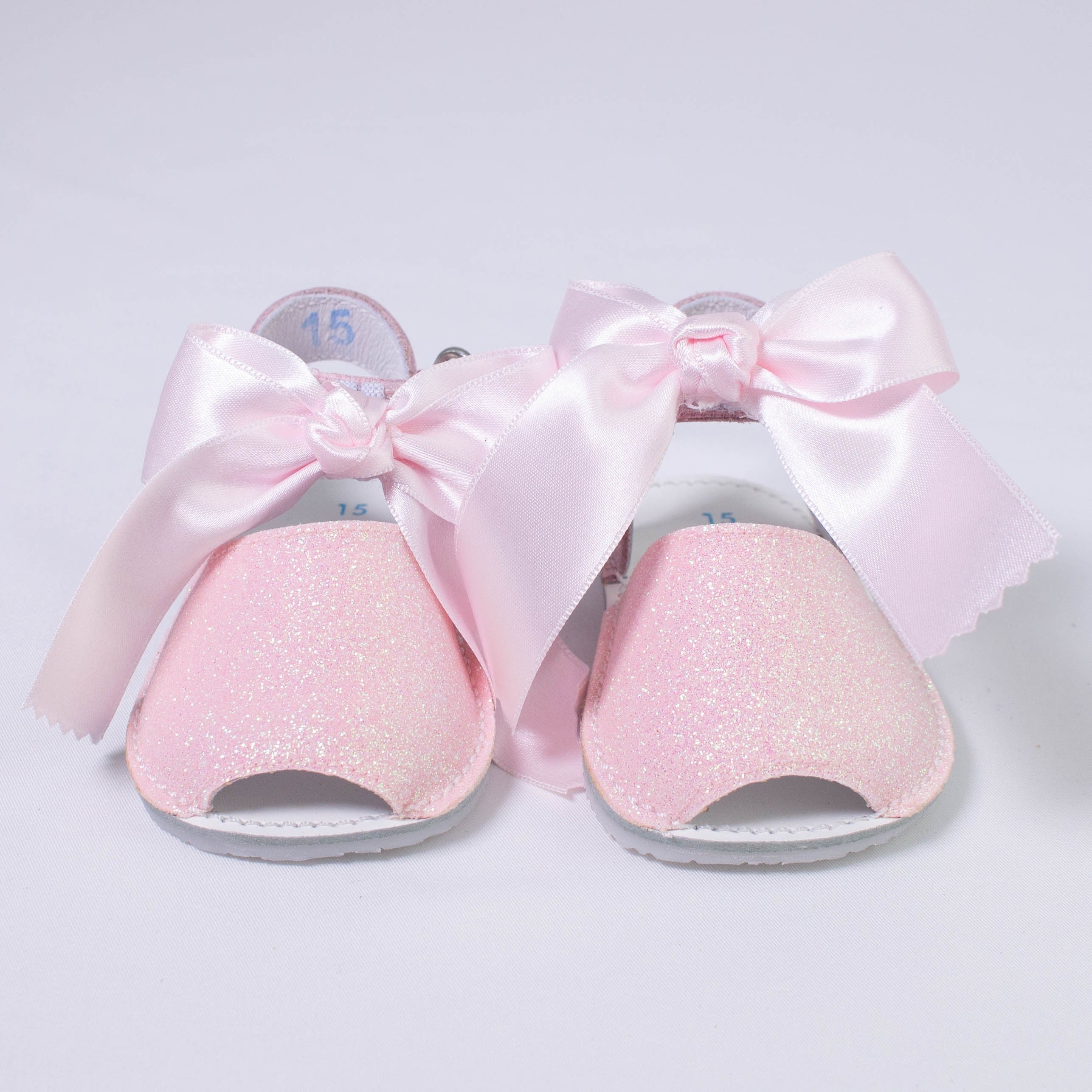 Sandali Da Culla Con Glitter e Fiocco Neonata INDICE 318 - INDICE - LuxuryKids