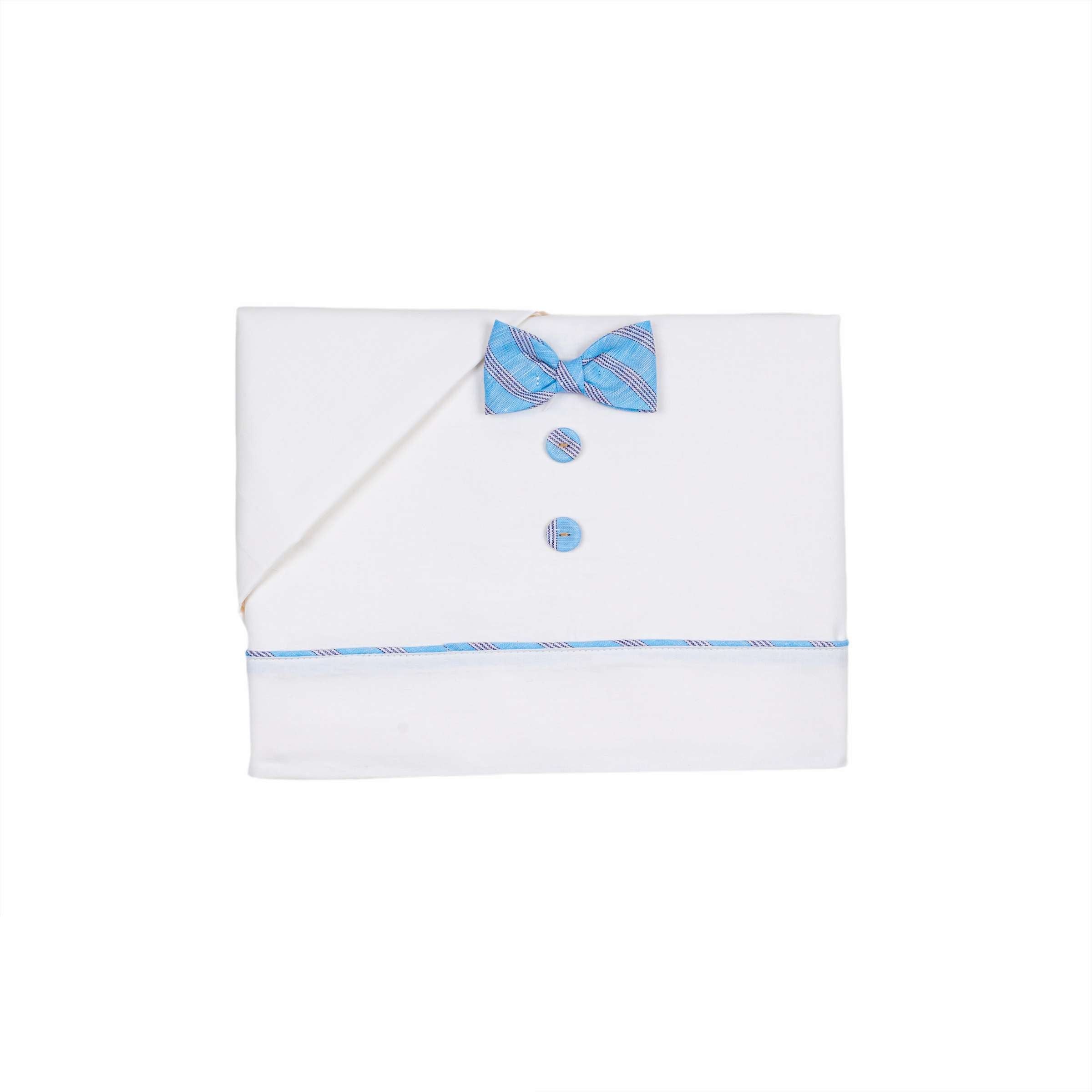 Lenzuolino Per Carrozzina In Cotone Bianco Neonato LA SARTORIA DEI PICCOLI LL910 - LA SARTORIA DEI PICCOLI - LuxuryKids