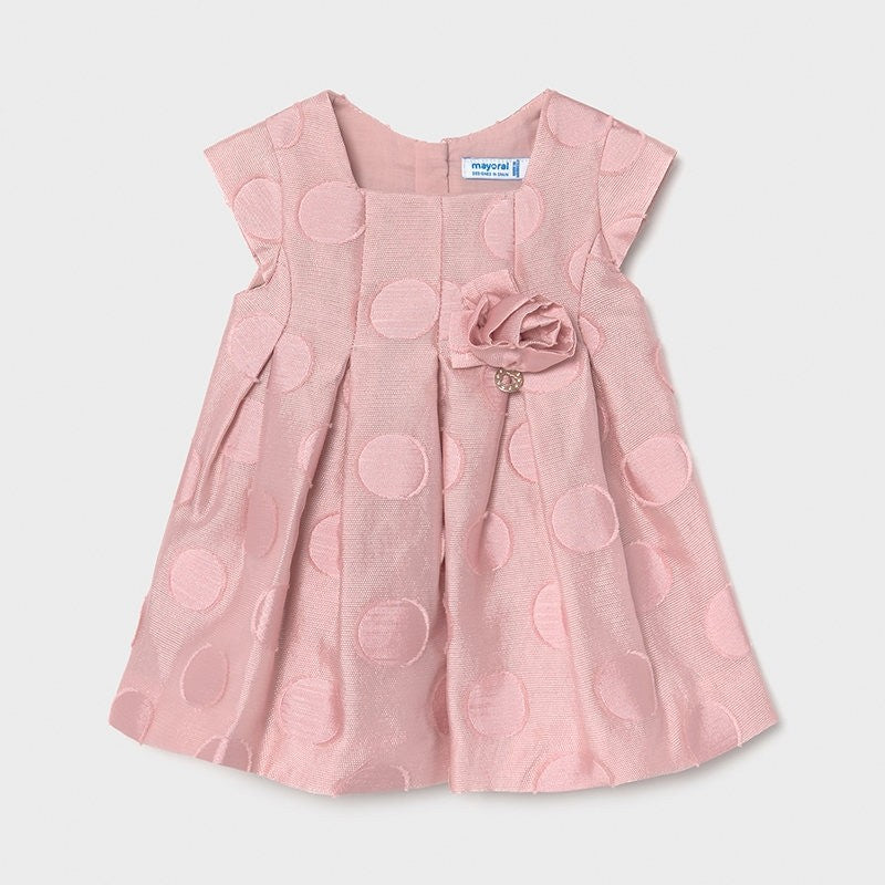 Vestito A Pois In Cotone Rosa Neonato MAYORAL 1961 - MAYORAL - LuxuryKids