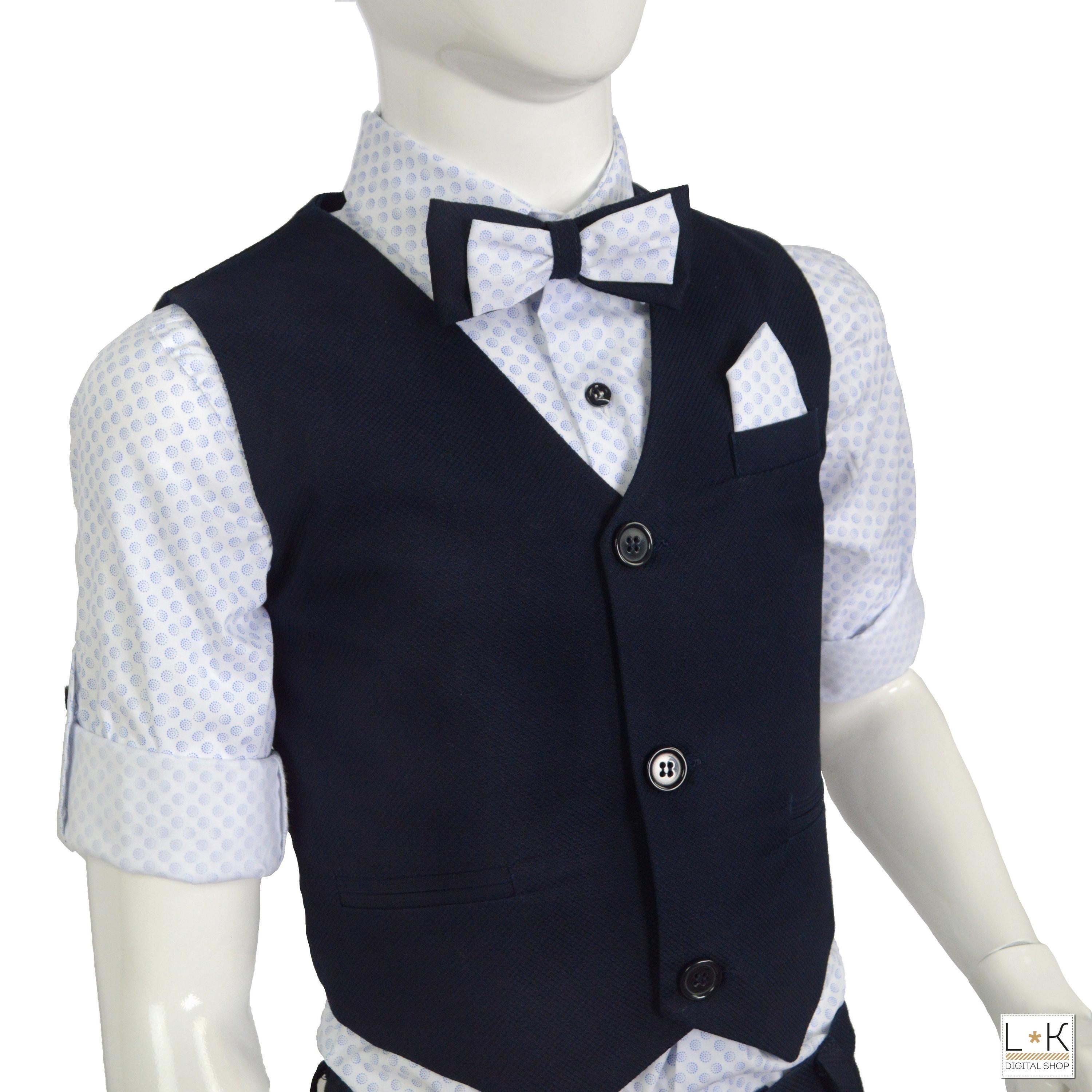 Completo 4 Pezzi Elegante Bambino Blu Bufi M10065Y - BUFI - LuxuryKids