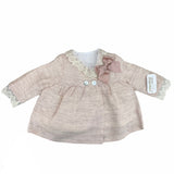 Cappottino Estivo In Cotone Rosa E Pizzo Neonata VALENTINA BEBES ASS17 - VALENTINA BEBES - LuxuryKids