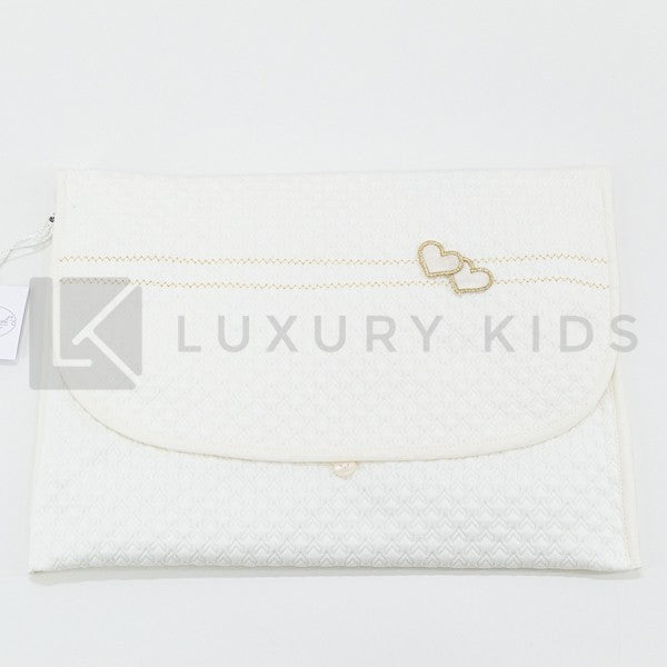 Busta Nascita In Cotone Trapuntata Panna Con Applicazione Di Cuoricini Neonata LA SARTORIA DEI PICCOLI LBU351 - LA SARTORIA DEI PICCOLI - LuxuryKids