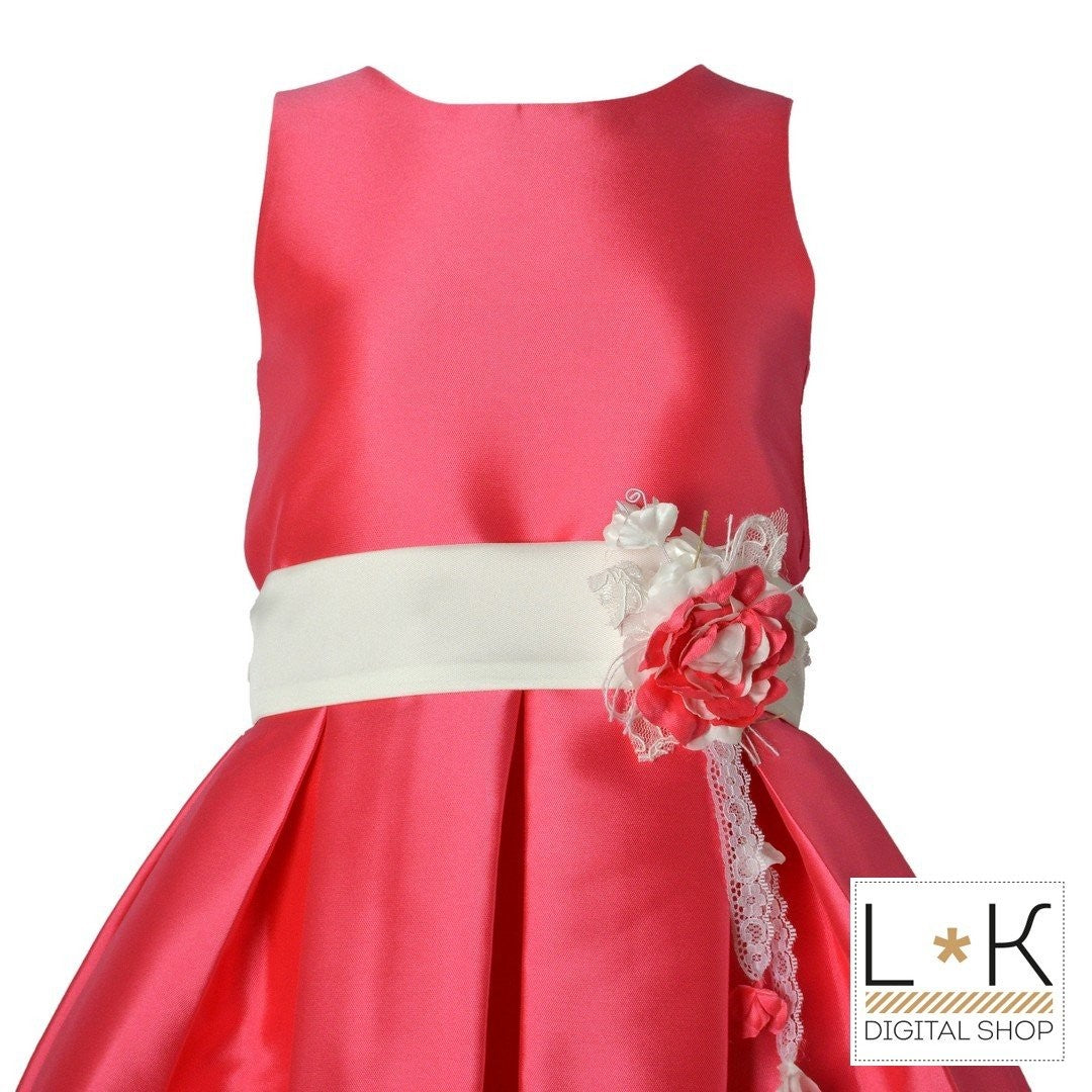 Abito con Balze in Tulle Bambina Cerimonia Elegante Fucsia Mimil’_ 263 - MIMILU' - LuxuryKids