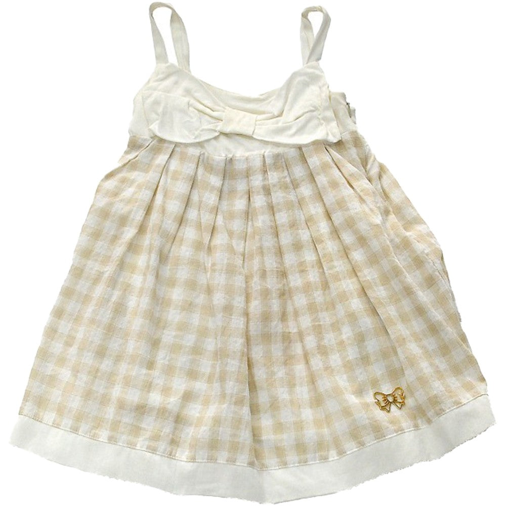 Abito in Cotone a Quadretti Bambina Beige Fix Design FC9003 - FIX DESIGN - LuxuryKids