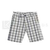 Bermuda In Cotone A Quadri Bianco E Beige Bambino Dr Kid DK603 - DR.KID - LuxuryKids