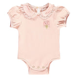 Body Caldo Cotone Elegante Con Colletto In Raso e Pizzo Rosa Neonata ANGEL'S FACE OLIVIA - Angel's Face - LuxuryKids