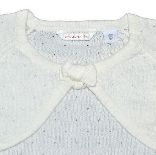 Coprispalle Traforato in cotone Panna Neonata Minibanda Q706 - MINIBANDA - LuxuryKids