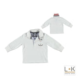 Polo a Tinta Unita Bianco Bambino Sarabanda I124 - SARABANDA - LuxuryKids