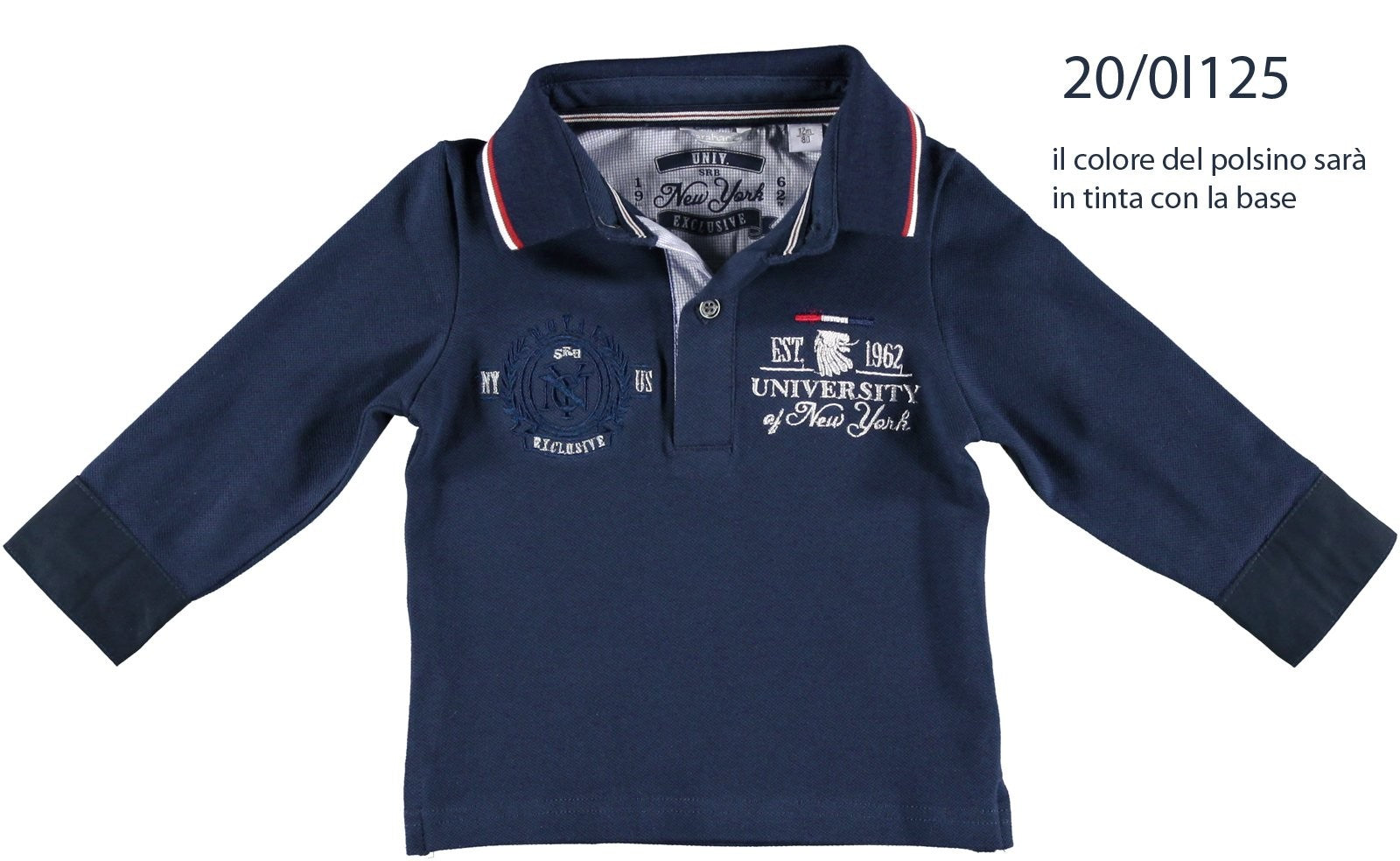 Polo a Tinta Unita Blu Bambino Sarabanda I125 - SARABANDA - LuxuryKids