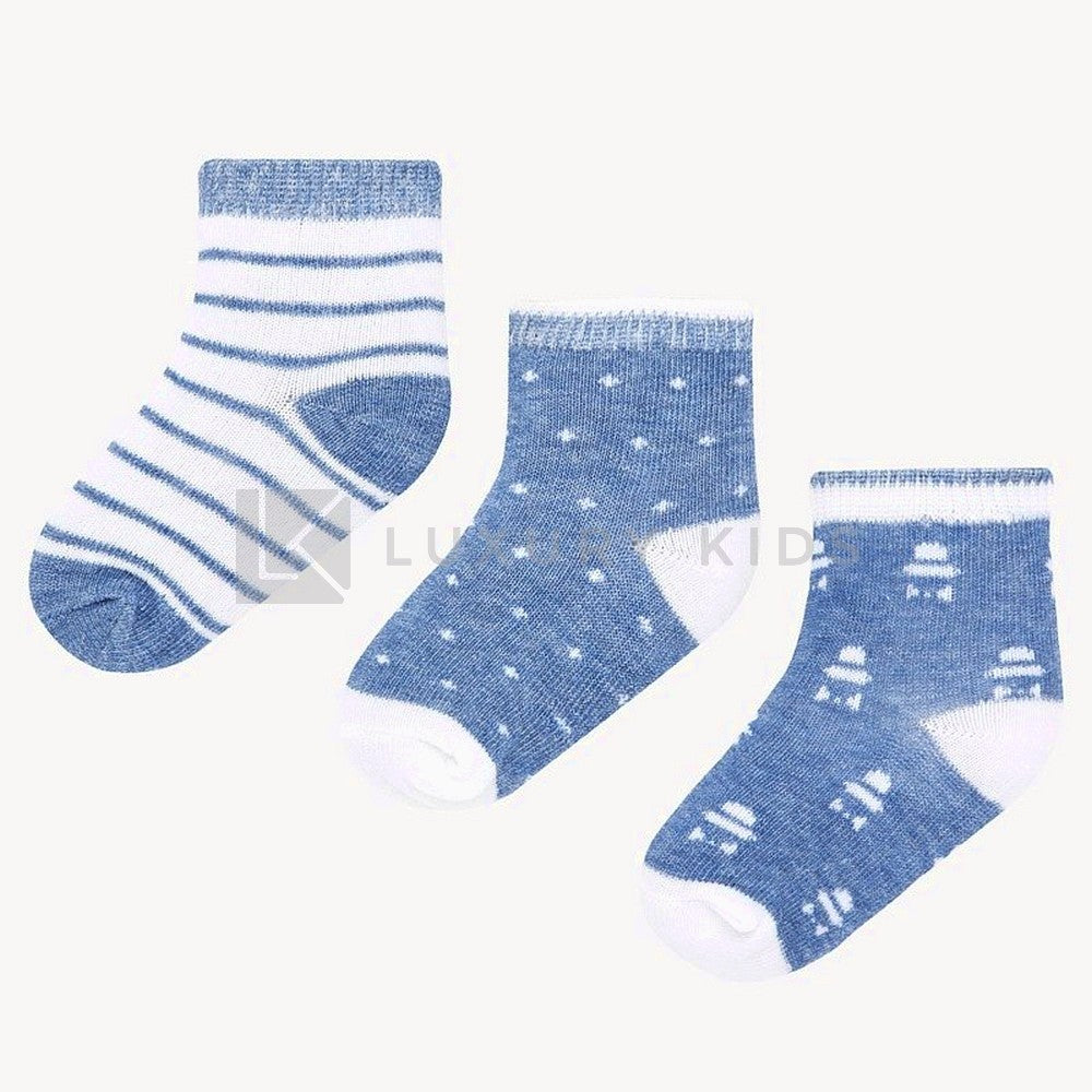 Se Di 3 Calzini Stampati In Cotone Elasticizzato Neonato Mayoral 9243 - MAYORAL - LuxuryKids