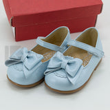Scarpe Primi Passi Modello Ballerina In Vera Pelle Satinata Con Fiocco Neonata PANYNO B2603 - PANYNO - LuxuryKids