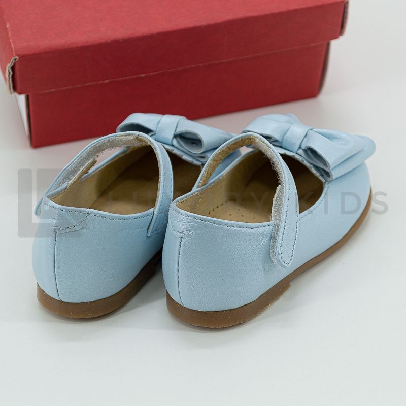 Scarpe Primi Passi Modello Ballerina In Vera Pelle Satinata Con Fiocco Neonata PANYNO B2603 - PANYNO - LuxuryKids