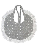 Bavetta In Caldo Cotone A Pois Grigia Neonata Tema Pois Grigio NINNAOH I2152 - NINNAOH - LuxuryKids