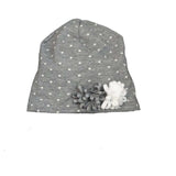 Cappello In Caldo Cotone Grigio A Pois Neonata Tema Pois Grigio NINNAOH I2151 - NINNAOH - LuxuryKids