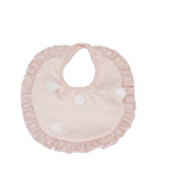 Bavetta In Raso E Ciniglia Panna Rosa Neonata Tema Fiocco Di Neve NINNAOH I2174 - NINNAOH - LuxuryKids