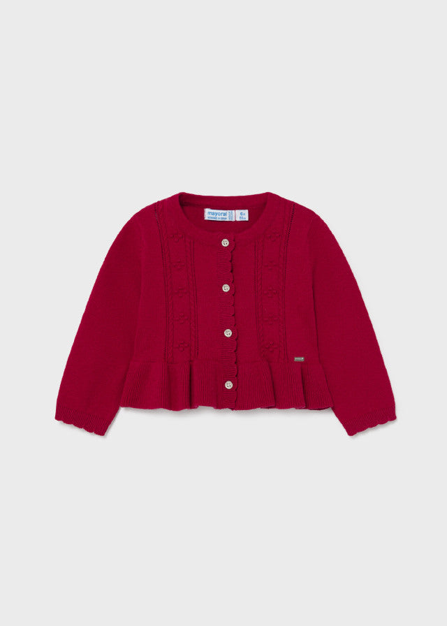 Cardigan In Misto Lana Bordeaux Neonata MAYORAL 2387 - MAYORAL - LuxuryKids