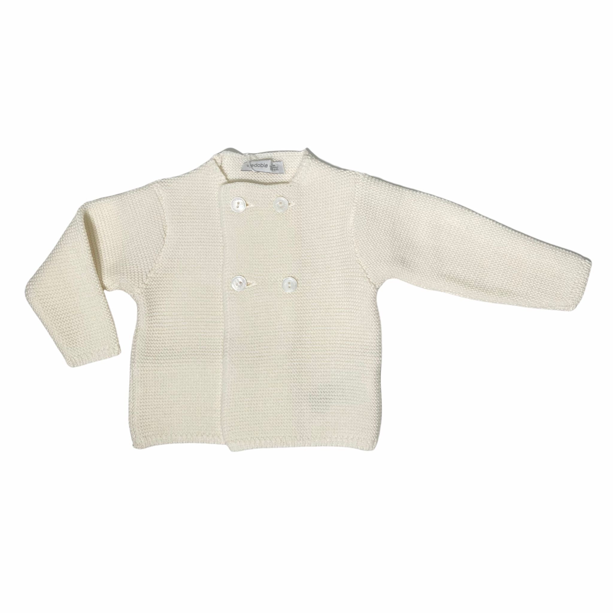Cardigan Doppiopetto in 100% Lana Neonata Wedoble I2110308K - WEDOBLE - LuxuryKids