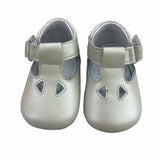 Scarpe Da Culla In Pelle Satinata Con Occhielli Neonato PANYNO A2414S - PANYNO - LuxuryKids