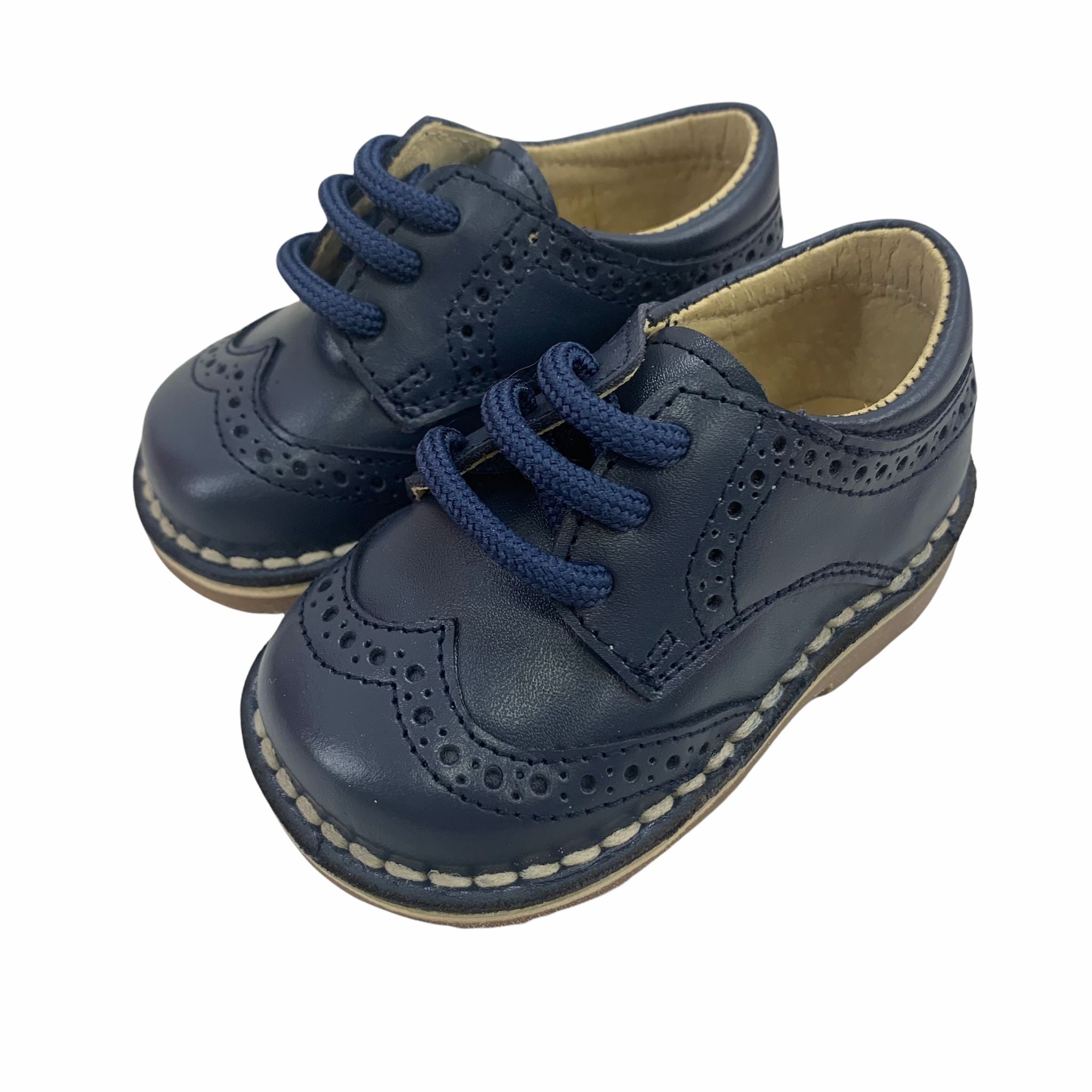 Scarpe Primi Passi Francesina Con Lacci Pelle Bambino Panyno B2627 - PANYNO - LuxuryKids