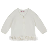 Cardigan Punto Legaccio con Tulle Caldo Cotone Neonata Condor 55521 - Condor - LuxuryKids