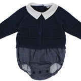 Pagliaccetto In Misto Lana Blu Neonato Dr.Kid DK182 - DR.KID - LuxuryKids