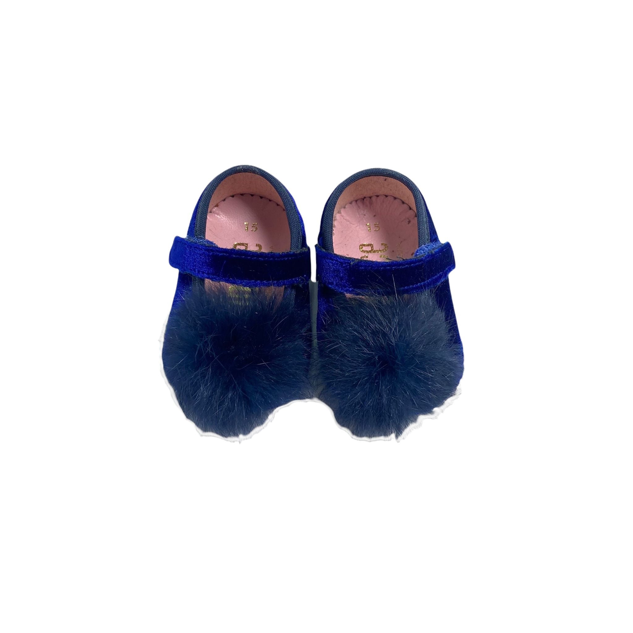 Scarpe Da Culla In Velluto Ballerina Con Pon Pon Neonata Indice 1713 - INDICE - LuxuryKids