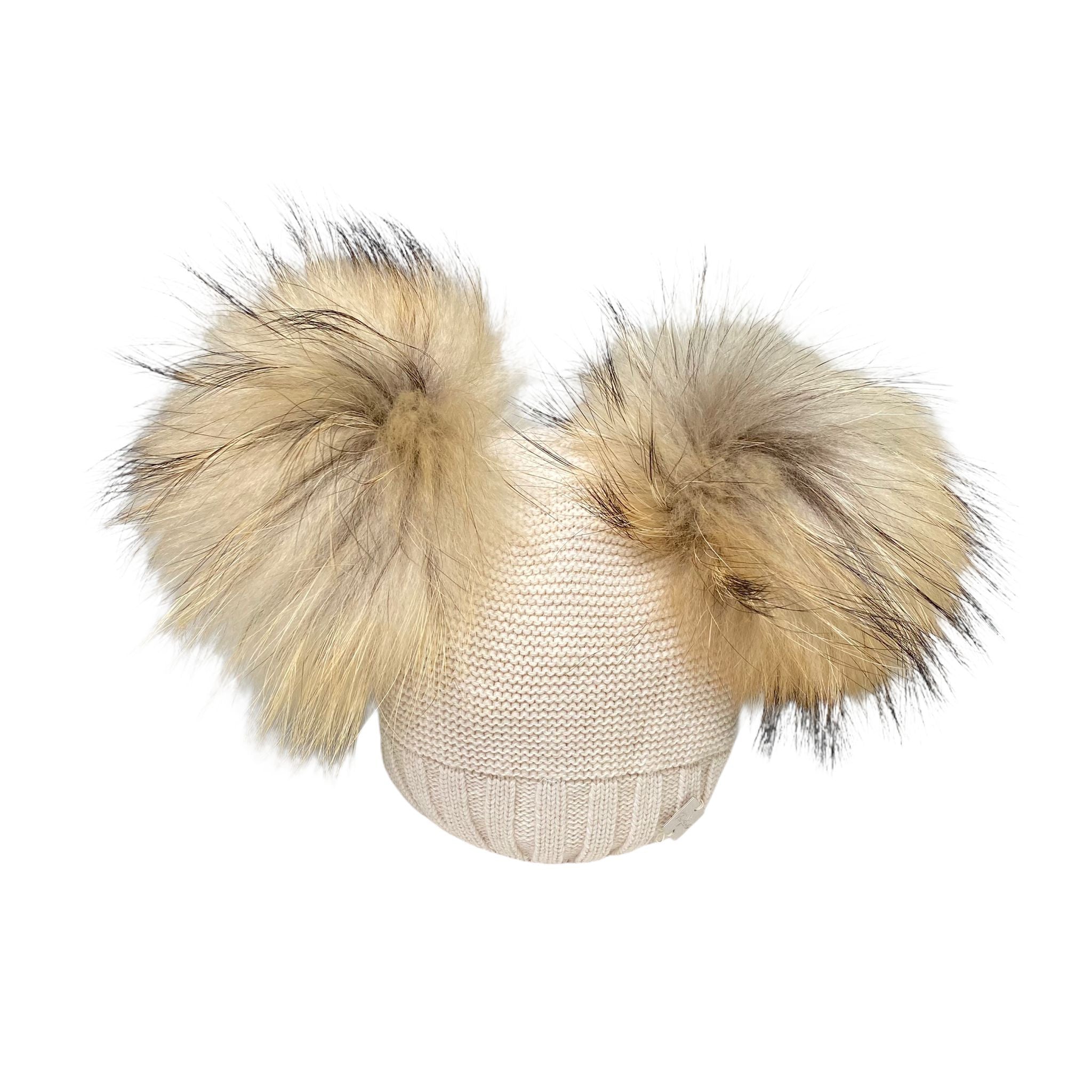 Cappello In Misto Lana Con Doppio Pompon Neonato-a FURFANTE CT0468A - FURFANTE - LuxuryKids