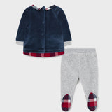 Tutina Spezzata Blu In Ciniglia Neonato Mayoral 2512 - MAYORAL - LuxuryKids