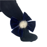 Calze In Caldo Cotone Con Fiocco In Velluto E Pon Pon Bambina MEIA PATA 2051 - MEIA PATA - LuxuryKids