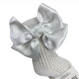 Calze Lunghe In Caldo Cotone Con Fiocco In Raso Neonata MEIA PATA 1104 - MEIA PATA - LuxuryKids
