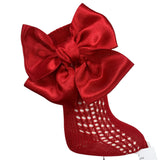 Calze Lunghe In Caldo Cotone Con Fiocco In Raso Neonata MEIA PATA 1104 - MEIA PATA - LuxuryKids
