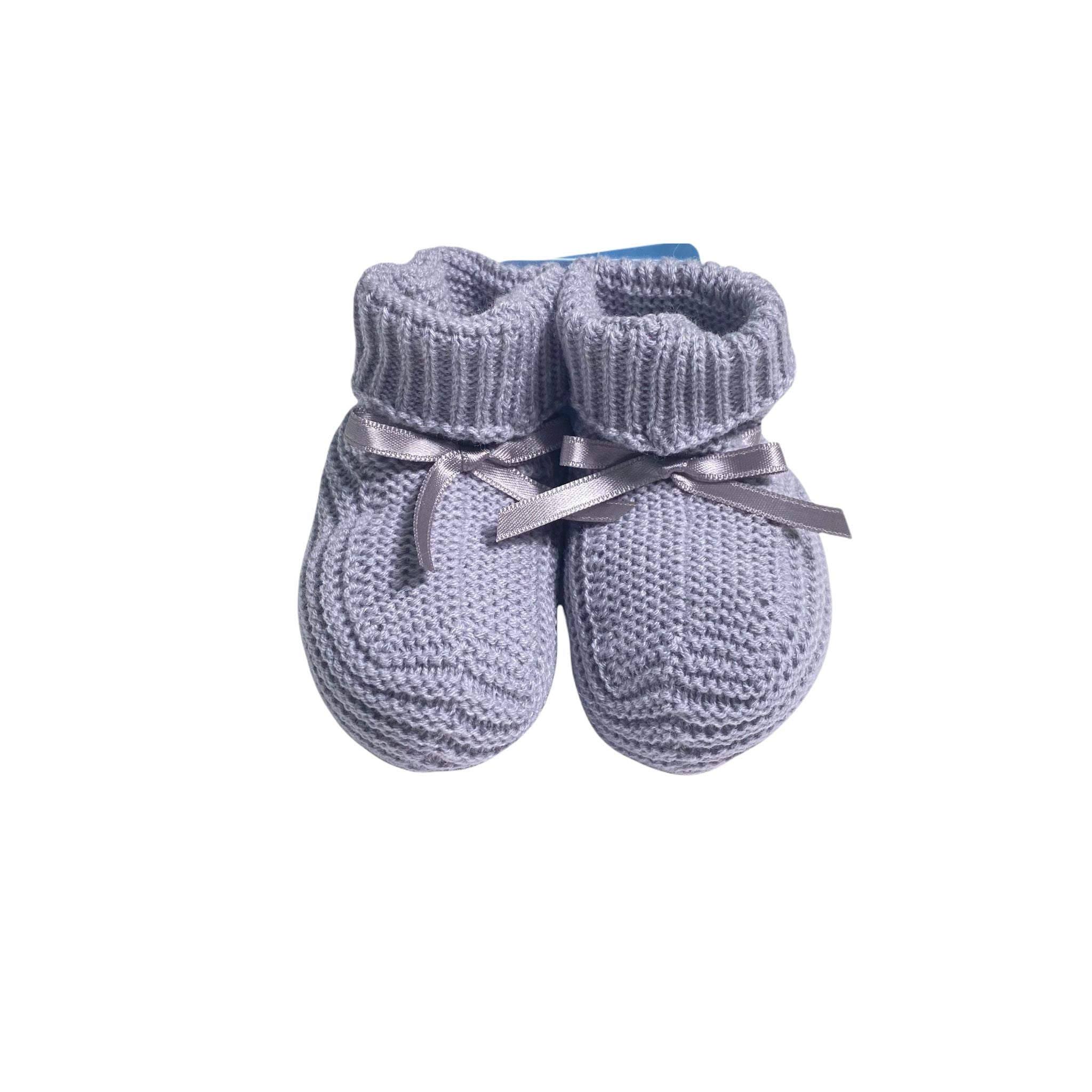Calzini Scarpetta Caldo Cotone Corredino Neonati Grigio Granlei 2539C - GRANLEI - LuxuryKids