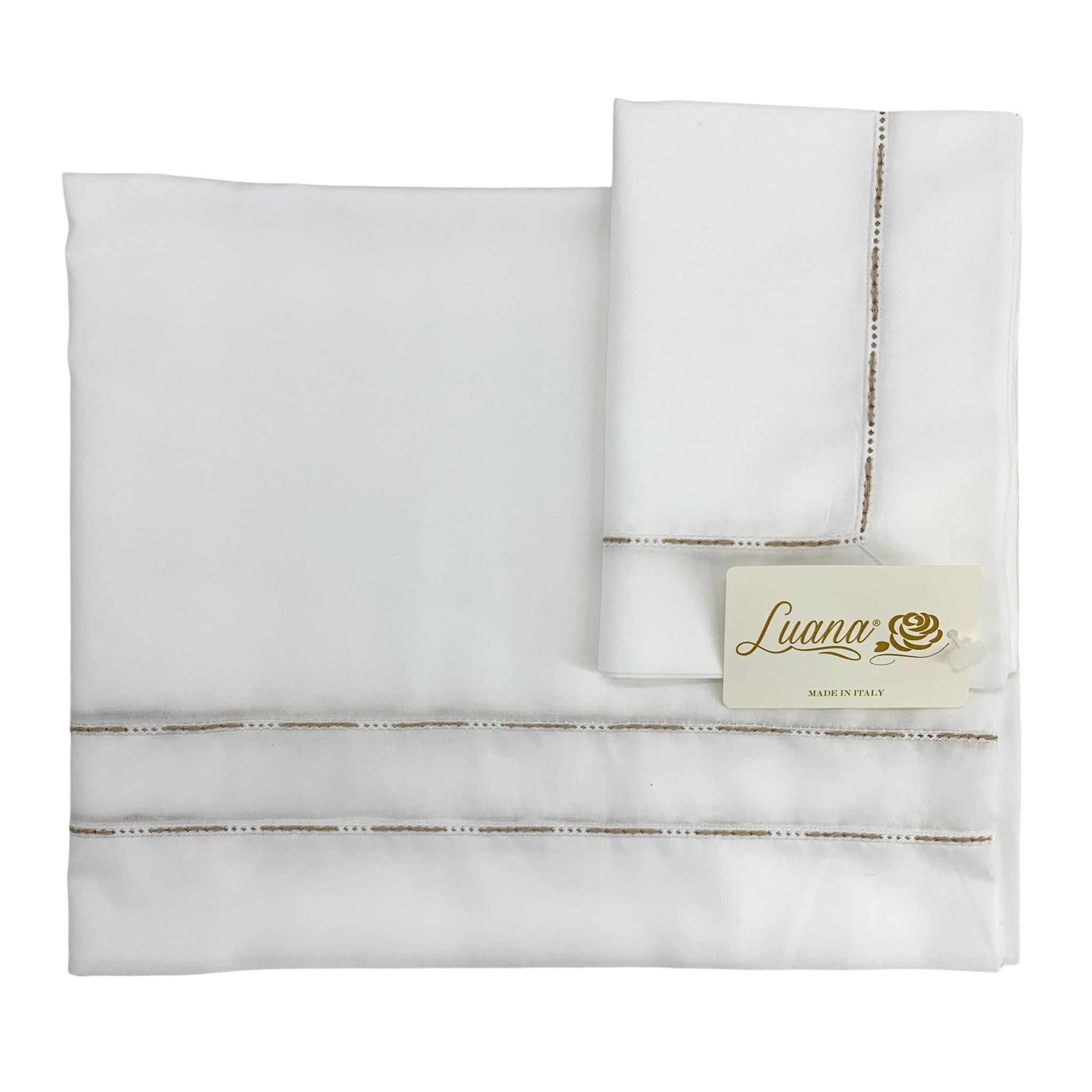 Lenzuolino Per Carrozzina In Cotone Neonato-a CREAZIONI LUANA 7014 - CREAZIONI LUANA - LuxuryKids