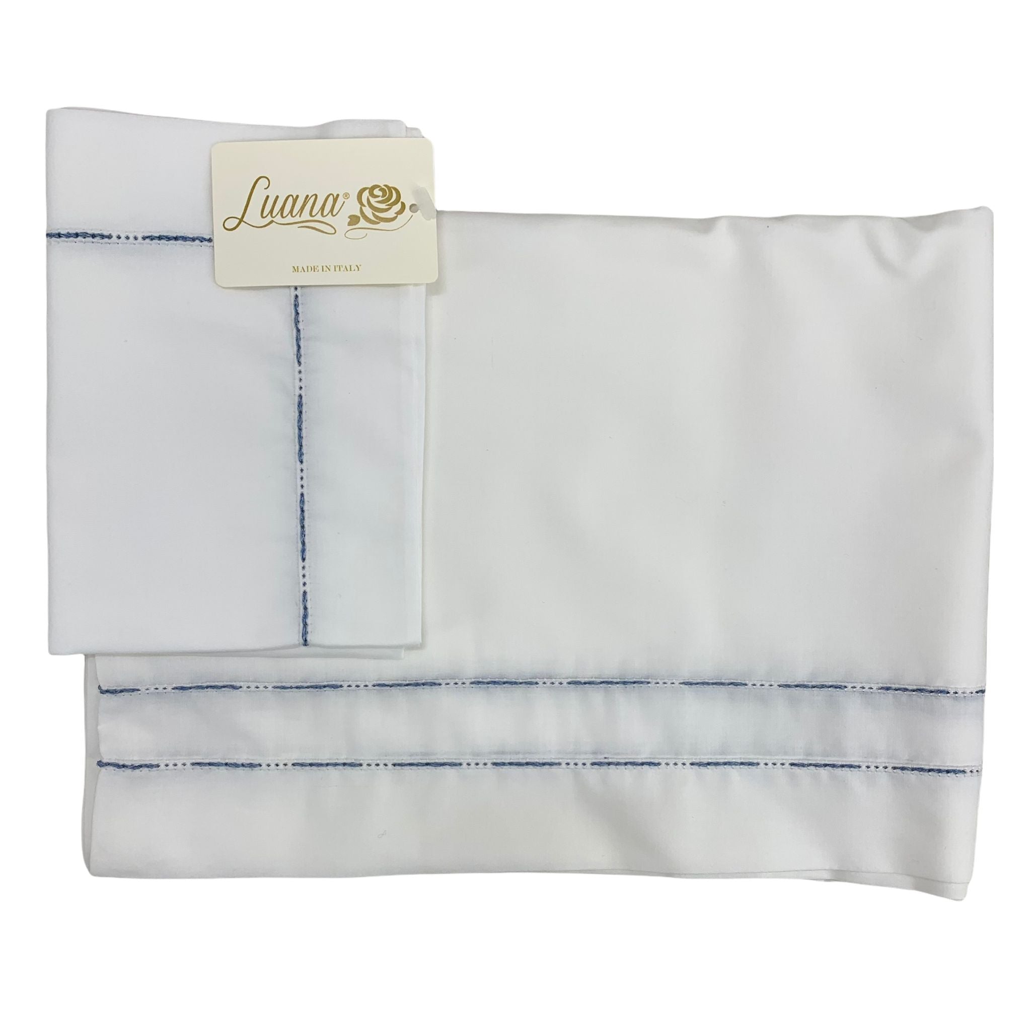 Lenzuolino Per Carrozzina In Cotone Neonato-a CREAZIONI LUANA 7014 - CREAZIONI LUANA - LuxuryKids