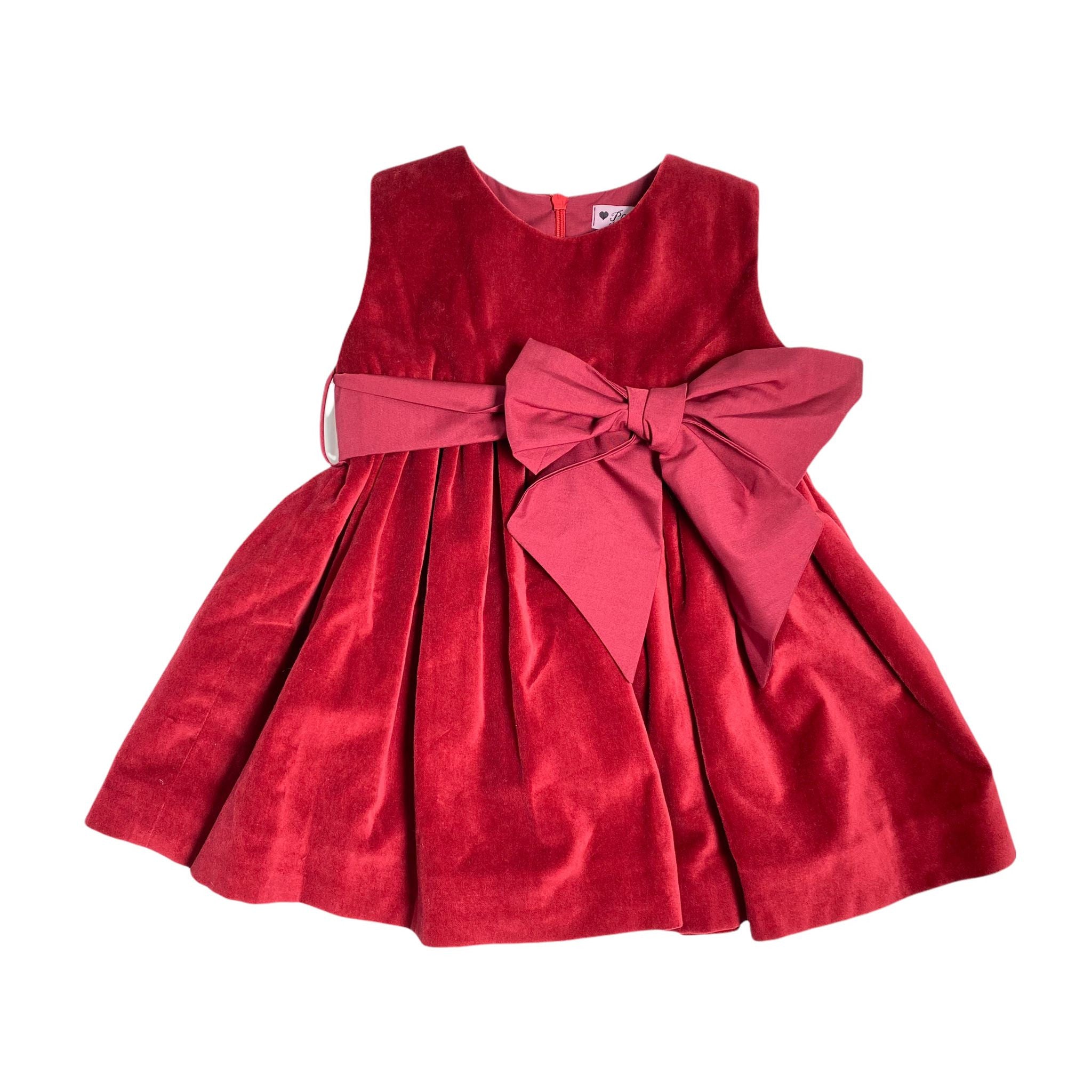 Abito Elegante In Velluto Bordeaux Bambina Phi Clothing 21564 - PHY CLOTHING - LuxuryKids