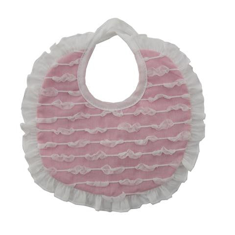 Bavetta In Cotone Bianca E Rosa Neonata NINNAOH E2207 - NINNAOH - LuxuryKids