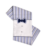 Coperta In Misto Lino Bianca E Blu A Righe Neonato TETO E TATTA CO1580 - TETO E TATTA - LuxuryKids