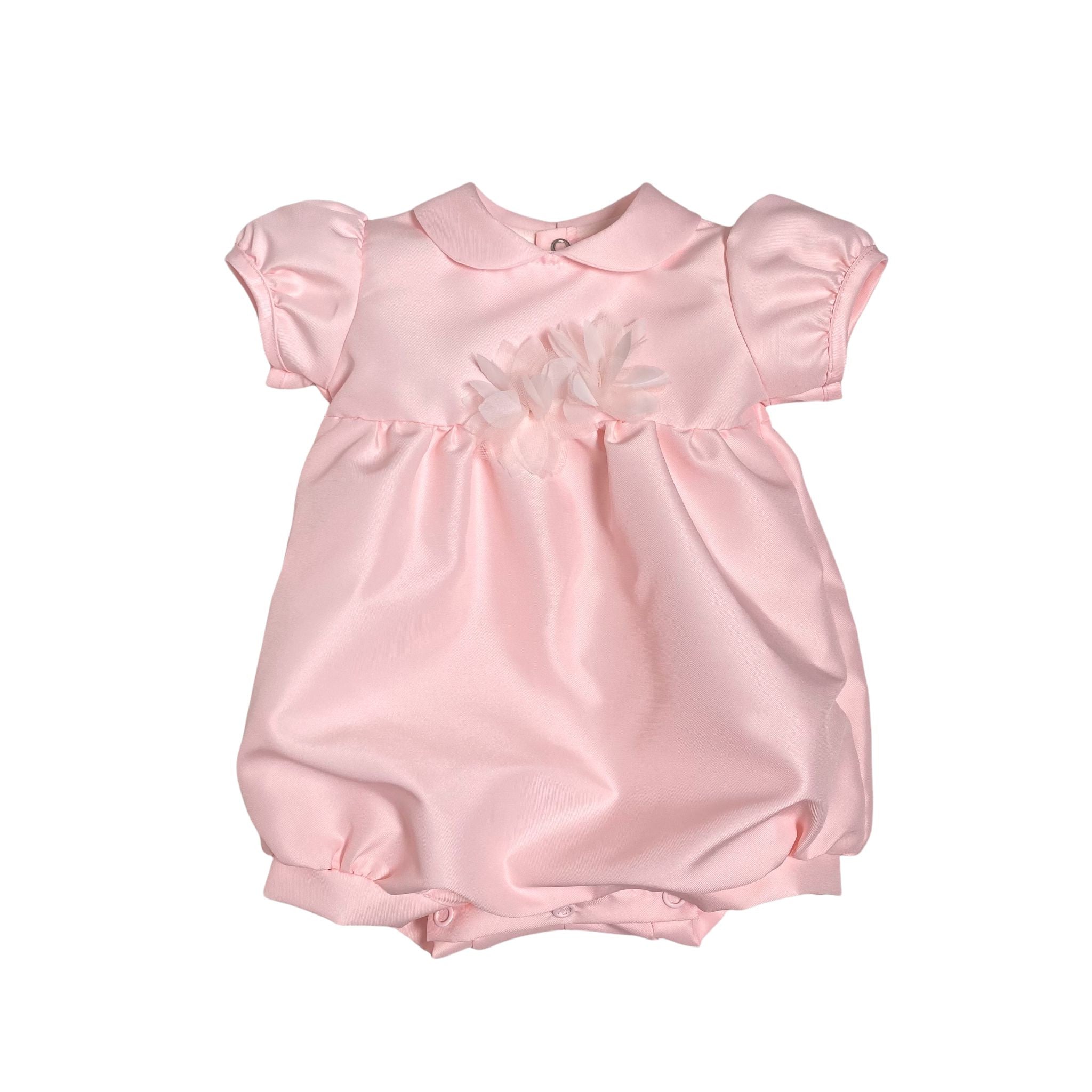Pagliaccetto Mezza Manica In Raso Rosa Neonata TETO E TATTA PA1641 - TETO E TATTA - LuxuryKids