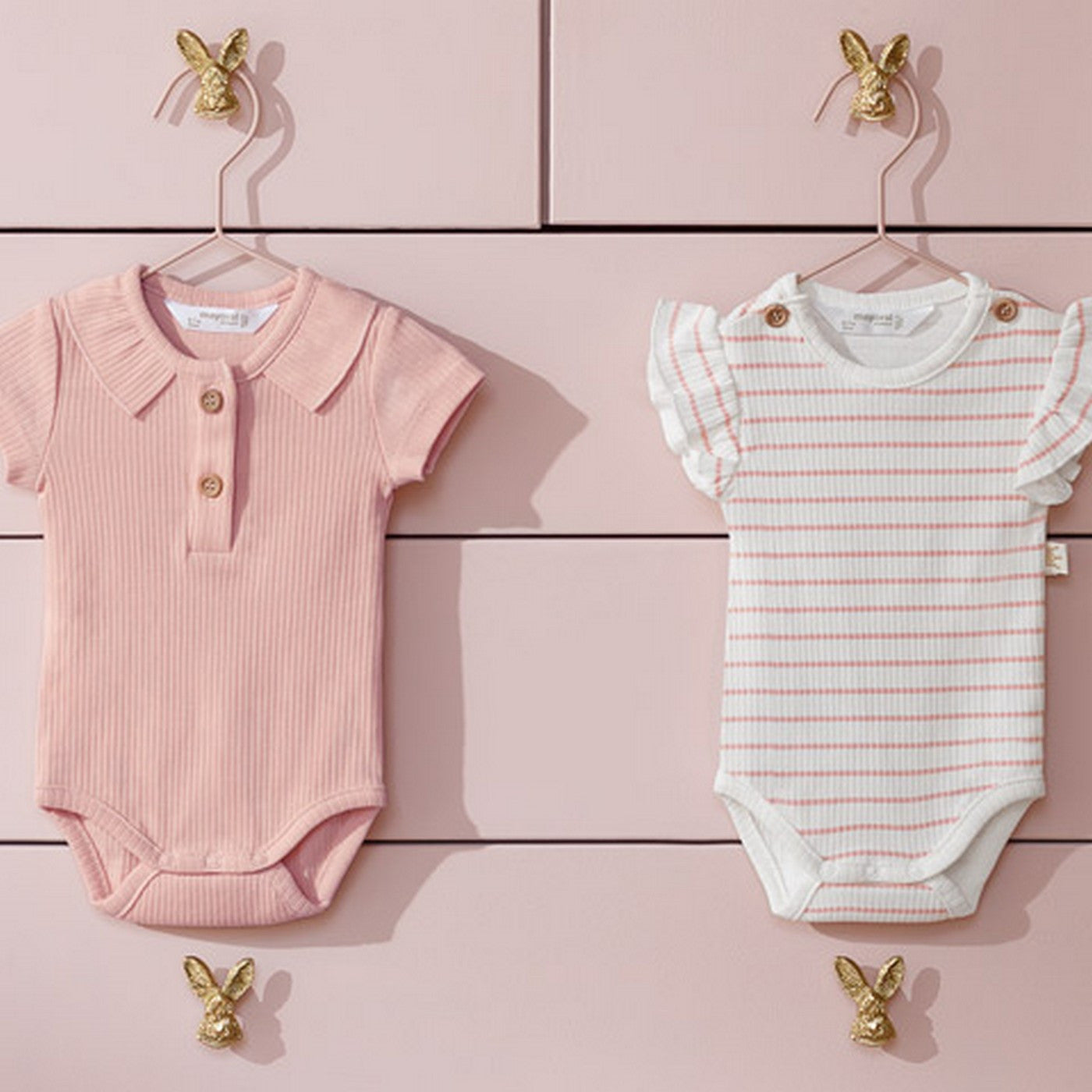 Set Di 2 Body Per Esterno In Cotone Rosa Antico Neonata MAYORAL 1704 - MAYORAL - LuxuryKids