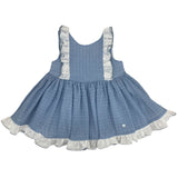 Abito Smanicato In Organza Celeste Bambina DEL SUR 0555 - DEL SUR - LuxuryKids