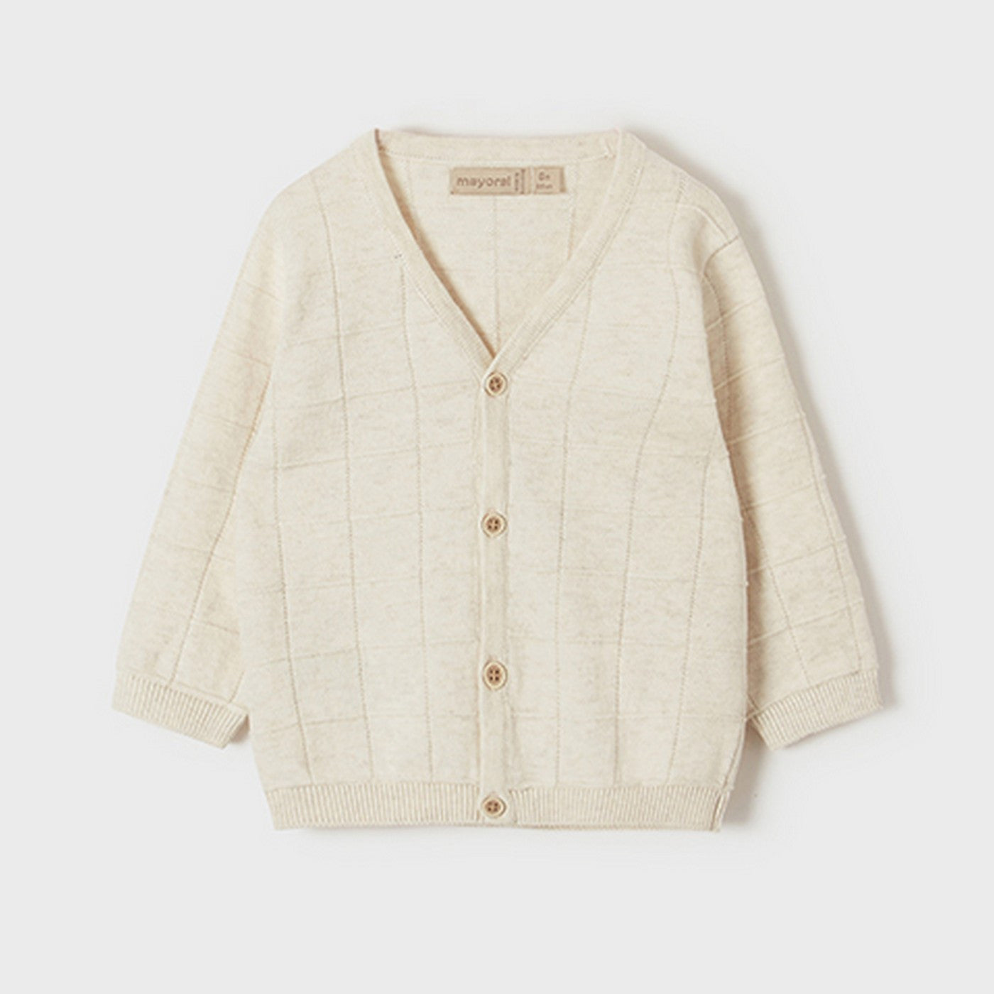 Cardigan In Maglia Beige In Cotone Neonato MAYORAL 1355 - MAYORAL - LuxuryKids