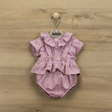 Pagliaccetto In Cotone Rosa Antico Con Maglietta Neonata BABIDU 43228 - BABIDU - LuxuryKids