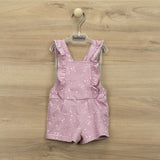 Salopette Corta In Cotone Rosa Antico Con Stelle Bambina BABIDU 30228 - BABIDU - LuxuryKids