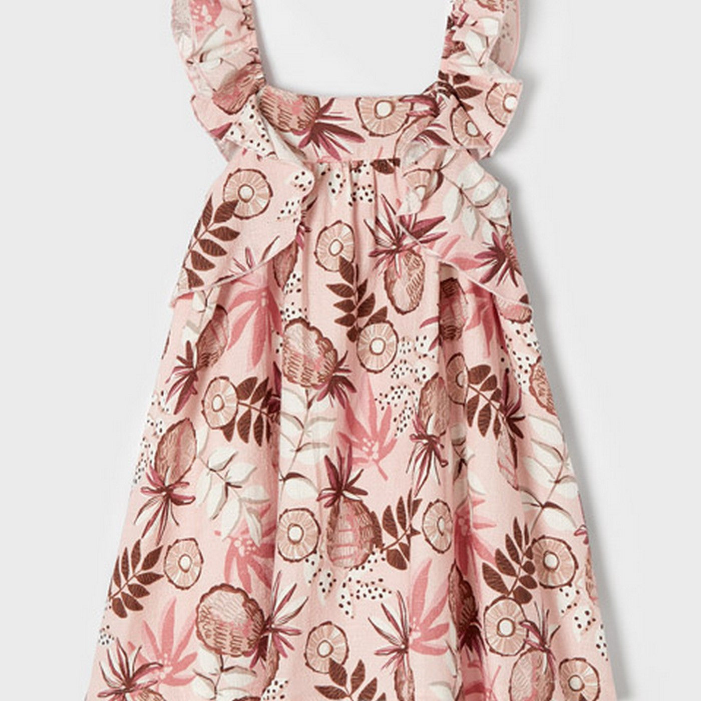 Abito Smanicato in Cotone Rosa Antico Stampato Neonata MAYORAL 3937 - MAYORAL - LuxuryKids