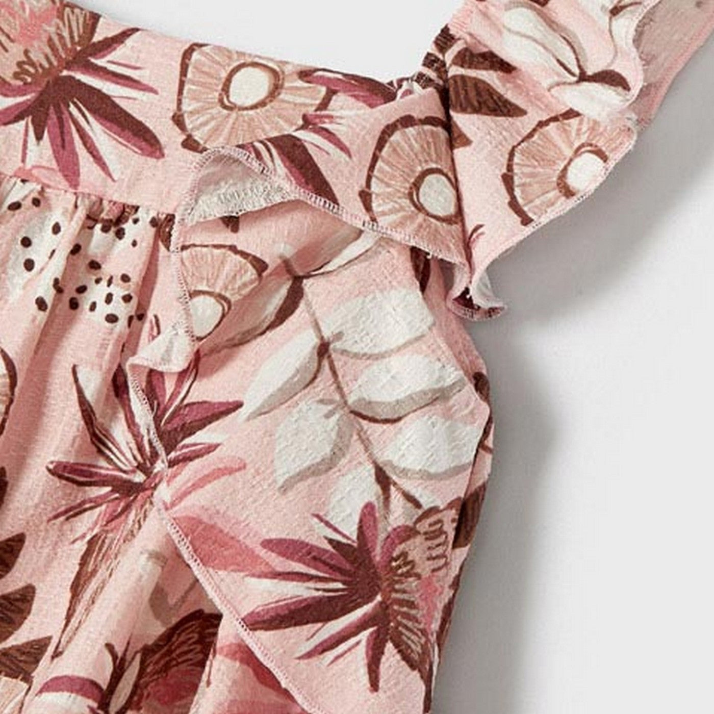 Abito Smanicato in Cotone Rosa Antico Stampato Bambina MAYORAL 3937 - MAYORAL - LuxuryKids