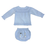 Completino Manica Lunga Con Culotte In Filo Con Bottoncini Neonato GRANLEI 296 - GRANLEI - LuxuryKids