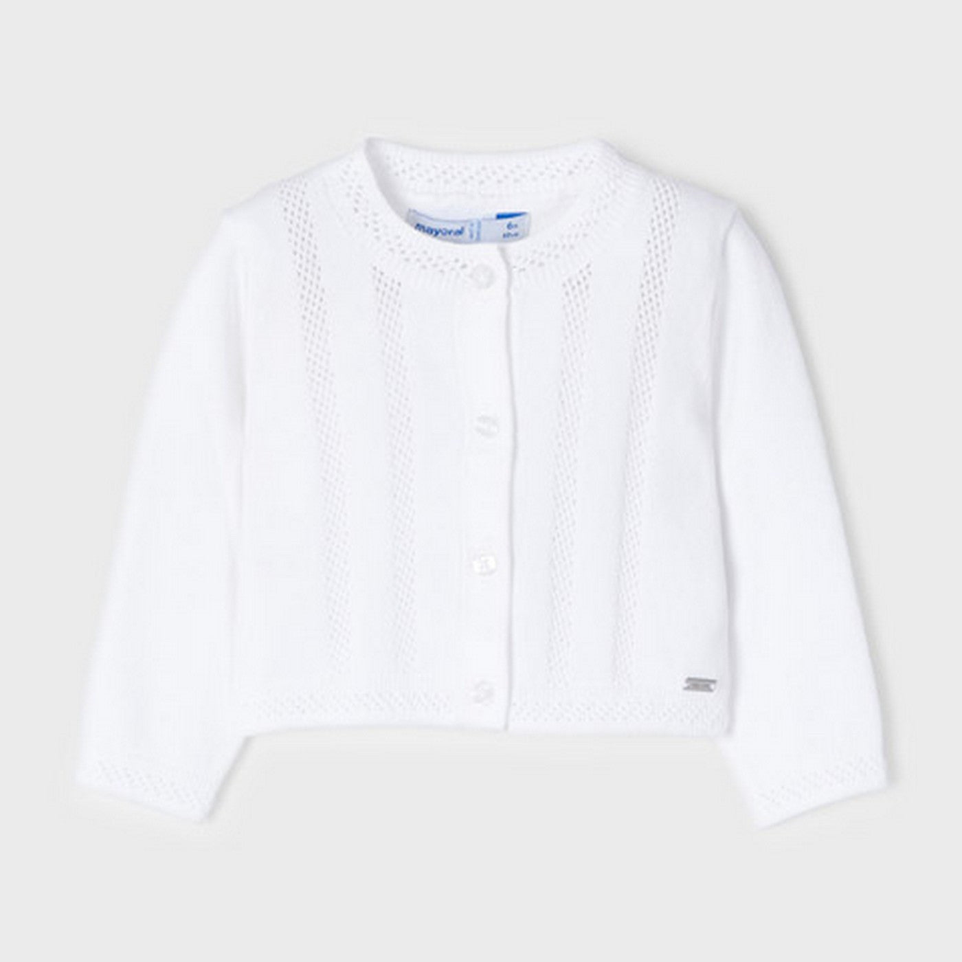 Cardigan  In Cotone Con Traforature Neonata MAYORAL 1358 - MAYORAL - LuxuryKids