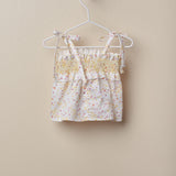 Top Con Spalline Strette E Punto Smock Con Fantasia Floreale In Cotone WEDOBLE 06720A - WEDOBLE - LuxuryKids