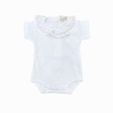 Body Neonata In Cotone Con Coletto in Ruches Ricamato Wedoble 11616R - WEDOBLE - LuxuryKids