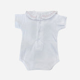 Body Neonata In Cotone Con Coletto in Ruches Ricamato Wedoble 11616R - WEDOBLE - LuxuryKids